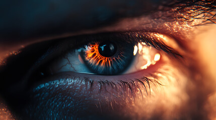 Naklejka premium human eye closeup macro, eye of the person