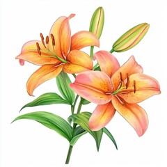 Naklejka premium lily cartoon drawing clipart
