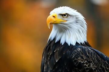 Obraz premium Majestic Bald Eagle Portrait in Detailed Focus