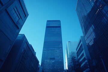 Fototapeta premium Modern Skyscrapers City Contrast Perspective