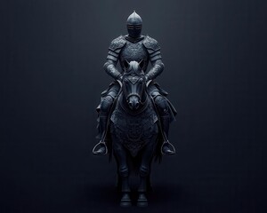 Fototapeta premium Knight in heartfelt farewell to their steed, emotional bond highlighted, 3D illustration