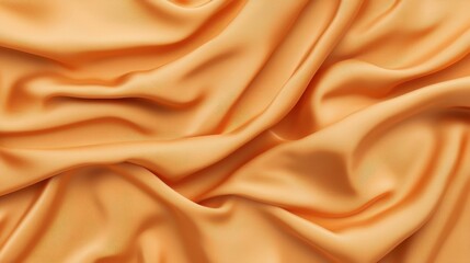 Fototapeta premium Peach silk background with soft folds and smooth texture.