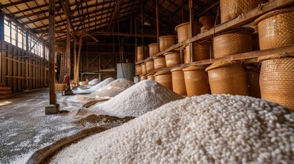 winery storageMaking rice flour in Vietnam