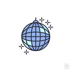 disco ball icon. disco ball Symbol sign for mobile concept and web design. Vector icon, Logo illustration, Vector graphics