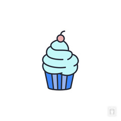 cupcake icon. cupcake Symbol sign for mobile concept and web design. Vector icon, Logo illustration, Vector graphics