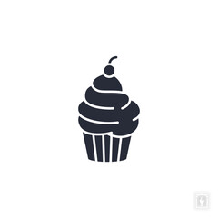 cupcake icon. cupcake Symbol sign for mobile concept and web design. Vector icon, Logo illustration, Vector graphics