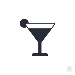 martini glass icon. martini glass Symbol sign for mobile concept and web design. Vector icon, Logo illustration, Vector graphics