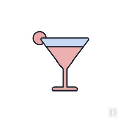 martini glass icon. martini glass Symbol sign for mobile concept and web design. Vector icon, Logo illustration, Vector graphics