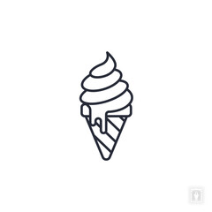 ice cream cone icon. ice cream cone Symbol sign for mobile concept and web design. Vector icon, Logo illustration, Vector graphics