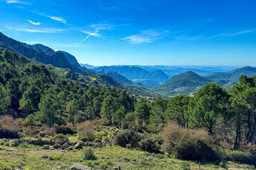 Fototapeta premium View of the Sierra de Grazalema in the Cadiz Region, Andalusia, Spain