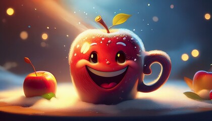 red apple in the night