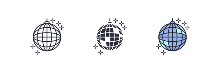 disco ball icon. disco ball Symbol sign for mobile concept and web design. Vector icon, Logo illustration, Vector graphics