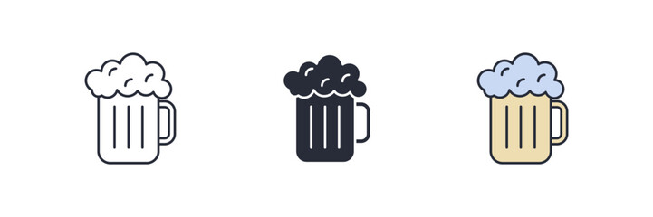 beer mug icon. beer mug Symbol sign for mobile concept and web design. Vector icon, Logo illustration, Vector graphics