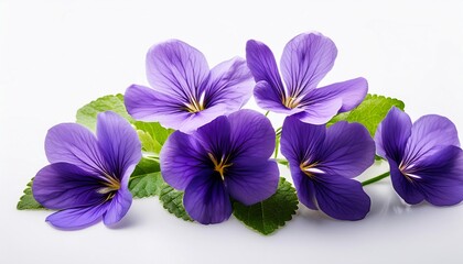 Violet on white background isolated. Beautiful flower.