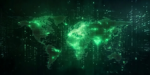 Obraz premium Global Data Network: A Futuristic View of Digital Connectivity