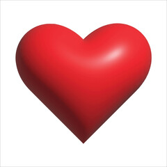 Red 3d heart isolated on white background, trendy vector illustration icon design. I love you symbol. Happy Valentine's Day. Healt care concept sign vector. Love and romance sign. 