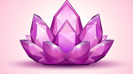 A Purple Crystal Lotus Flower Shaped Gemstone