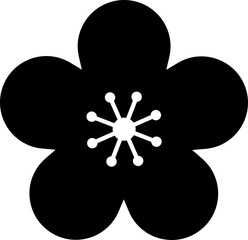 Plum blossom silhouette vector.
Transparent background.
