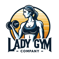Obraz premium Lady Gym company logo vector