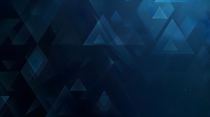 Dark blue background with glowing blue geometric shapes.