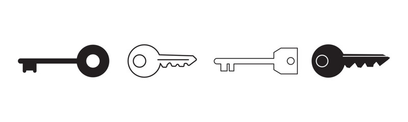 Key icon set. Key vector icon. Key symbol
