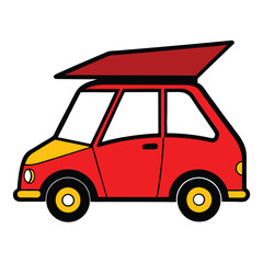 red car isolated on white