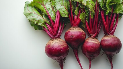 Fresh Beets with Green Tops