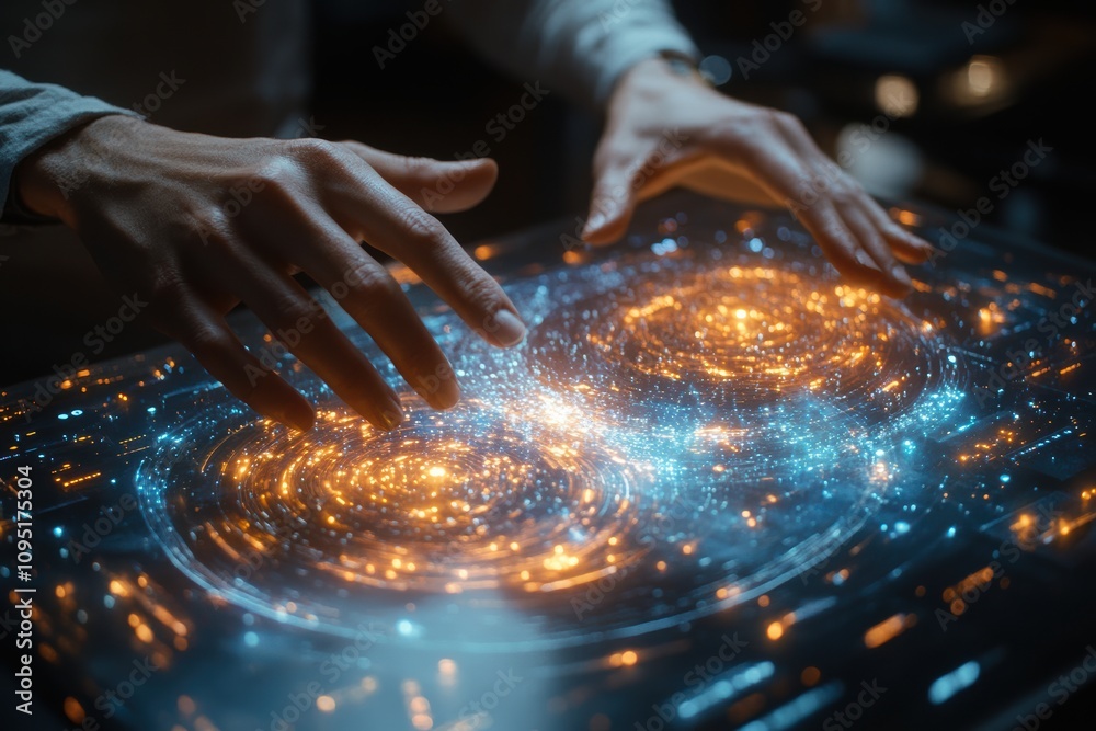 Poster professionals using holographic displays for interactive presentations,