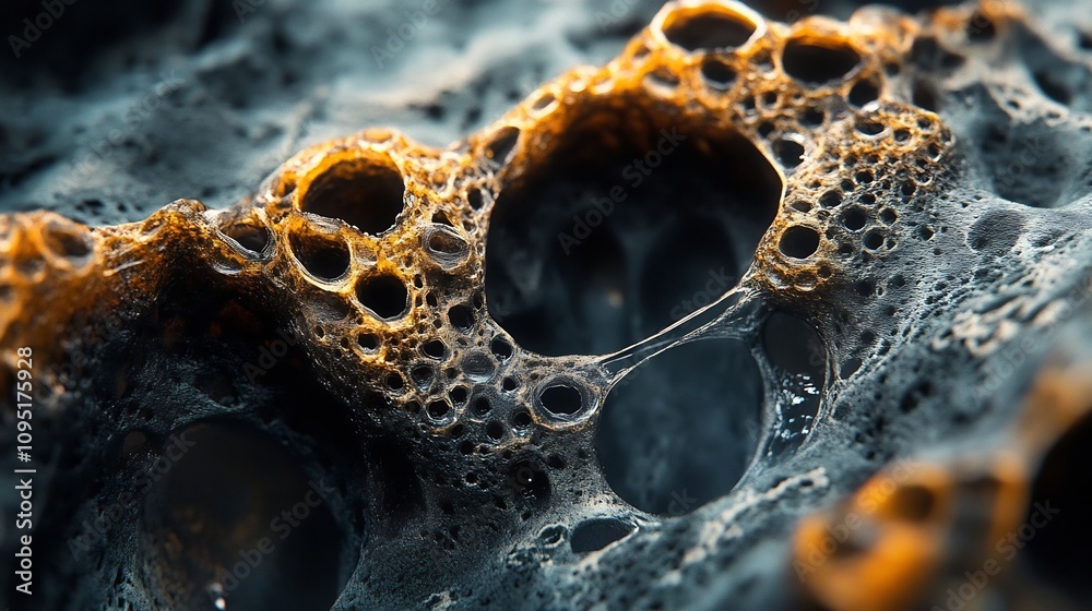 Poster macro photography captures the intricate and captivating textures patterns and forms found in the na