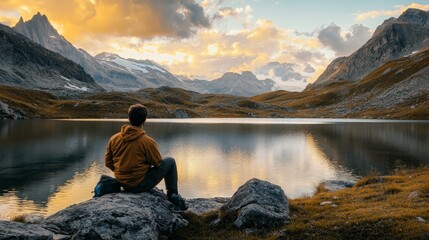 person in the mountains