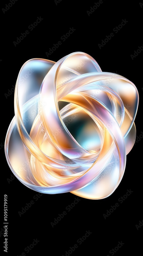 Aufkleber Spiral Pattern With Oval Elements Creating a Metallic Effect in Artistic Display