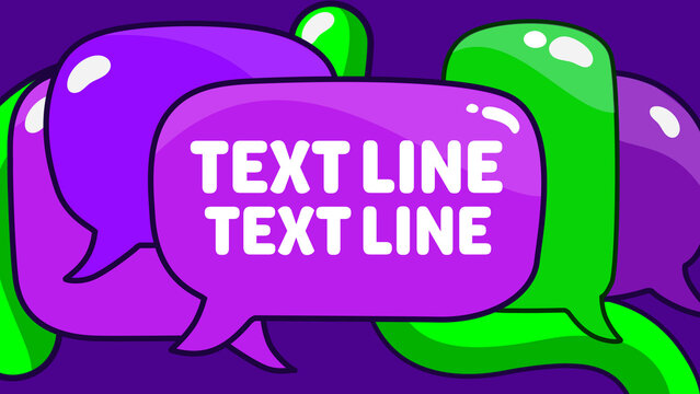 Kids And Teens Neon Speech Balloon Titles Cards