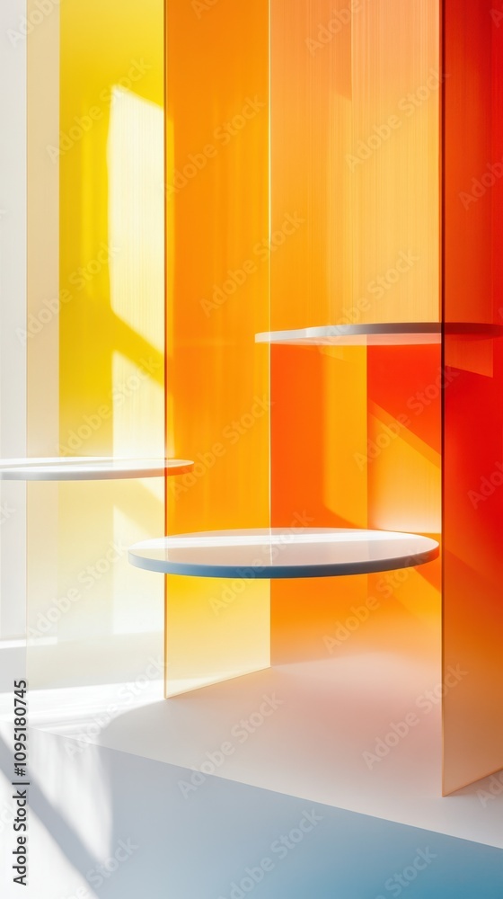 Poster Interactive Three Dimensional Display Transforming Colors With Cursor Movement
