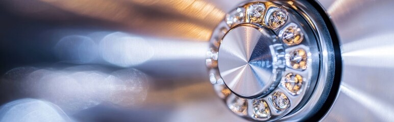 Black Metal Safe Dial Activated to Unlock Door in Sharp Focus