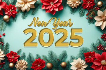 Happy New Year 2025 celebration template social media post design