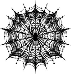 Spider Web Vector Black Silhouette Cricut Design for T-Shirt