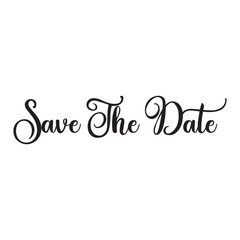 Save the date handwritten modern brush calligraphy . isolated on white for wedding invitation. Vector illustration. EPS 10/AI