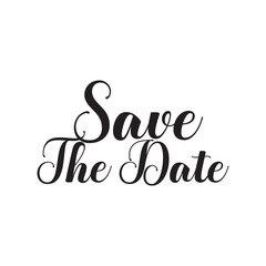 Save the date handwritten modern brush calligraphy . isolated on white for wedding invitation. Vector illustration. EPS 10/AI