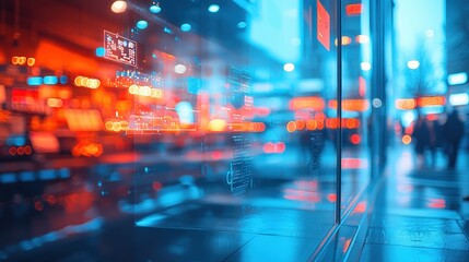 Obraz premium Abstract Cityscape Night Lights Blurred Urban Background