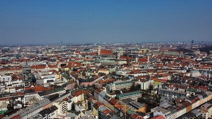 The panorama view of Munich, Germany
