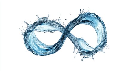 Infinity Water Symbol:  A mesmerizing image of flowing water sculpted into an infinity symbol, representing endlessness, cycle, and continuous flow of nature.