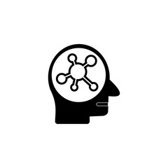 Psychology Mental Health Icons, Human Head with Mind flat icon vector