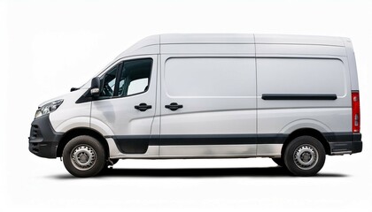 delivery van isolated on white background mockup template copy space view from side and back