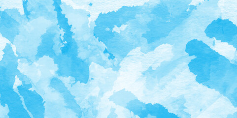 Colorful gradient ink colors wet effect hand drawn paper texture background, Blue watercolor abstract cloudy sky background, Abstract vector blue watercolor paint splash.