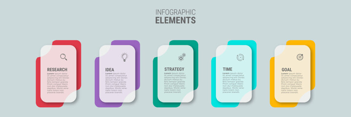 Steps infographic template design modern