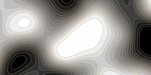 Brown line black, grey and white color combination of topography contour map terrain background, abstract topographic map with wave line panorama view gradient multicolor geographic line 
background.