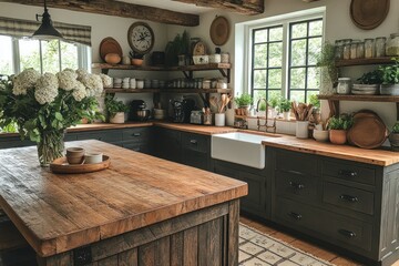 Rustic Farmhouse Kitchen Interior Design