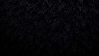 Seamless lustrous raven black feathers texture with realistic patterns and soft lighting