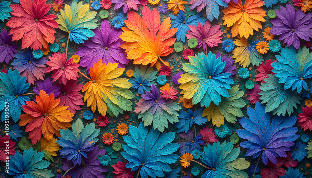 Wall mural seamless iridescent rainbow lorikeet texture with realistic patterns and soft lighting