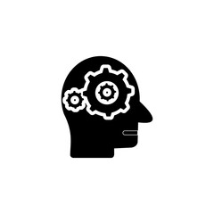 Psychology Mental Health Icons, Human Head with Mind flat icon vector
